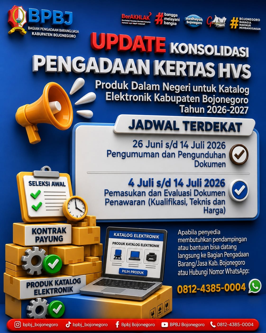 Update Jadwal Konsolidasi Pengadaan Kertas HVS (Produk Dalam Negeri) untuk Katalog Elektronik