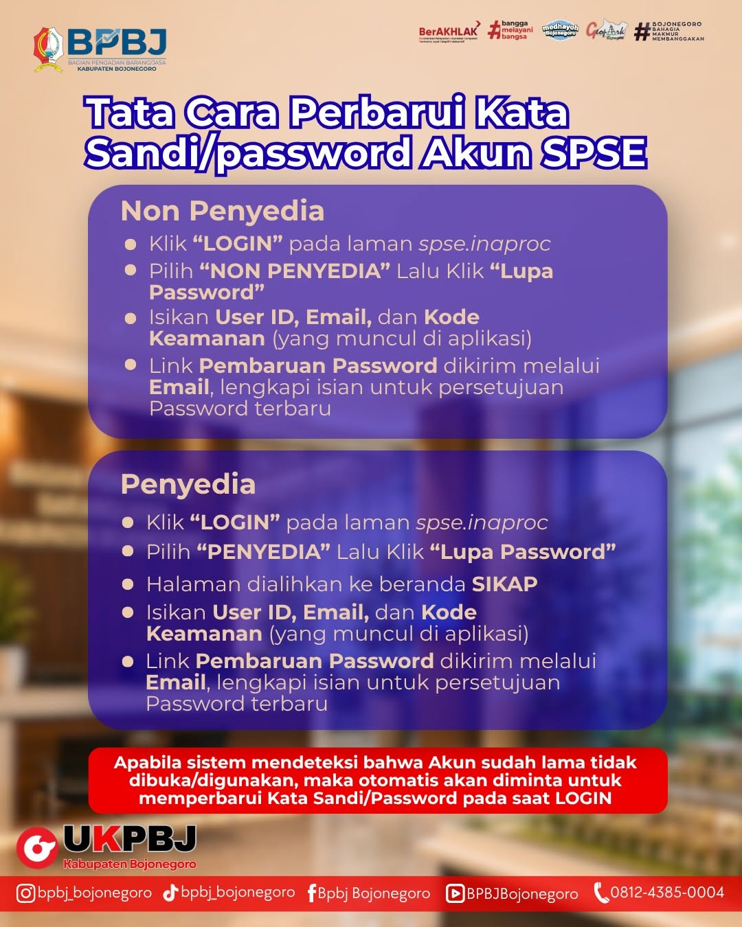 Tata Cara Perbarui Kata Sandi/Password Akun SPSE